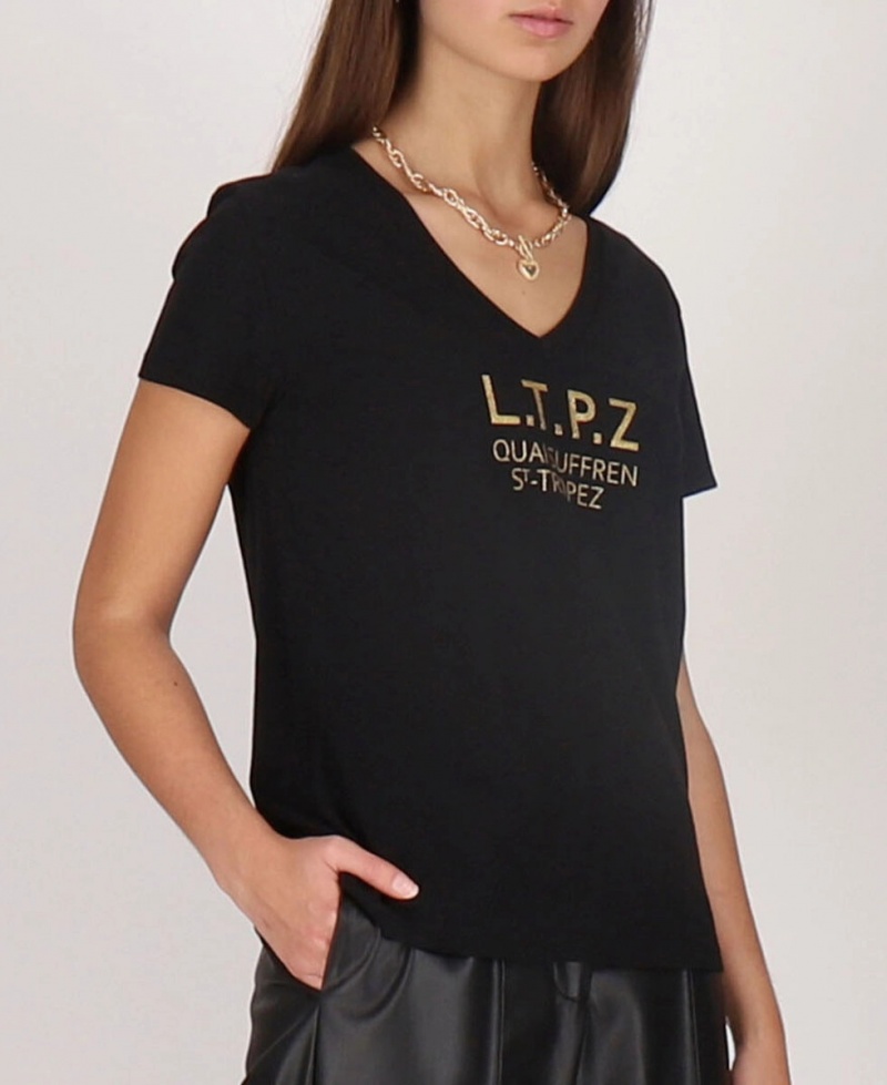 T-Shirt Les Tropeziennes CRYOSOL Corta Sleeve V-neck Astrakan Femme|QQQS-40151385